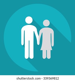 Flat modern design with shadow  Icon couple