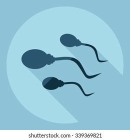 Flat modern design with shadow  Icon sperm