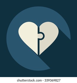 Flat modern design with shadow Icon  heart