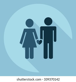 Flat modern design with shadow  Icon couple in love