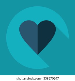 Flat modern design with shadow Icon  heart