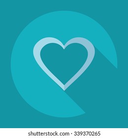 Flat modern design with shadow Icon  heart