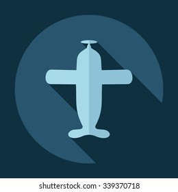 Flat modern design with shadow Icon  plane aircraft