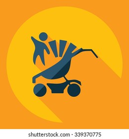 Flat modern design with shadow  Icon baby in the