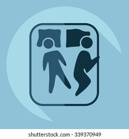Flat modern design with shadow  Icon sleeping