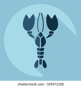 Flat modern design with shadow  Icon lobster