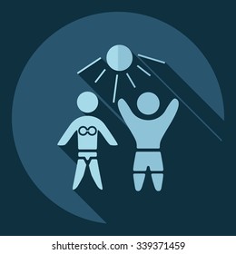 Flat modern design with shadow  Icon family relax