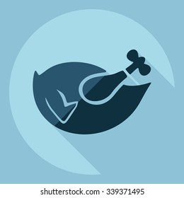 Flat modern design with shadow  Icon chicken
