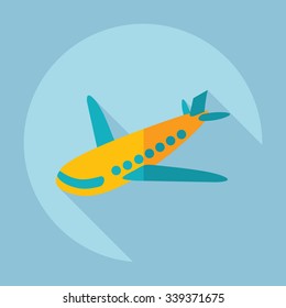 Flat modern design with shadow Icon  aircraft