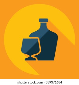Flat modern design with shadow  Icon cognac