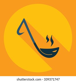 Flat modern design with shadow  Icon ladle