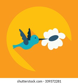 Flat modern design with shadow Icon  bird
