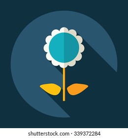 Flat modern design with shadow Icon  sunflower