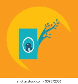 Flat modern design with shadow Icon  chick