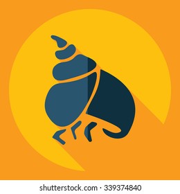 Flat modern design with shadow  Icon snail