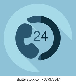 Flat modern design with shadow  Icon Phone 24