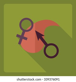 Flat modern design with shadow Icon man Woman