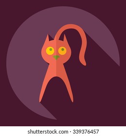 Flat modern design with shadow  Icon cat