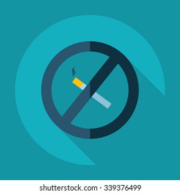 Flat modern design with shadow Icon symbol  smoking ban