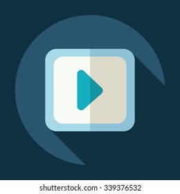 Flat modern design with shadow Icon  symbol play