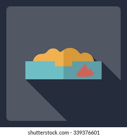 Flat modern design with shadow  Icon cat bowl