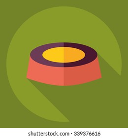 Flat modern design with shadow  Icon cat bowl