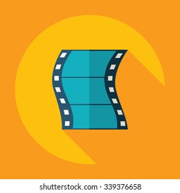 Flat modern design with shadow Icon reel of film