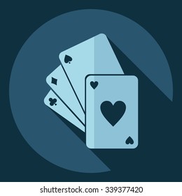 Flat modern design with shadow  Icon poker 