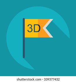 Flat modern design with shadow Icon 3d inscription