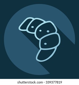 Flat modern design with shadow  Icon croissant