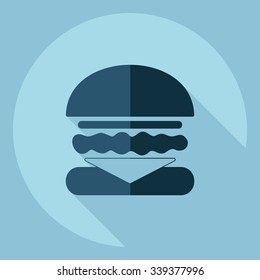 Flat modern design with shadow  Icon burger