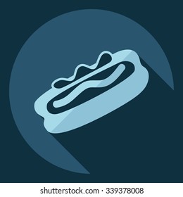 Flat modern design with shadow  Icon hot dog