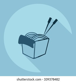Flat modern design with shadow  Icon noodles