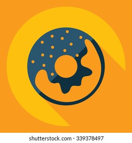 Flat modern design with shadow  Icon donut