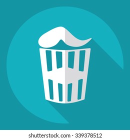 Flat modern design with shadow  Icon popcorn