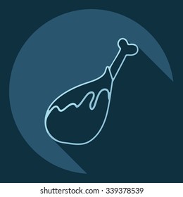 Flat modern design with shadow  Icon chicken legs