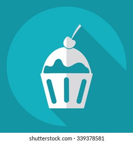 Flat modern design with shadow  Icon cake