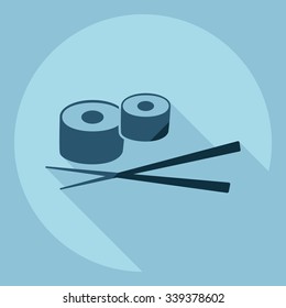 Flat modern design with shadow  Icon sushi