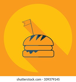 Flat modern design with shadow  Icon hamburger