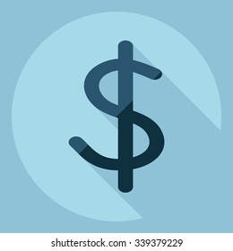 Flat modern design with shadow  Icon dollar