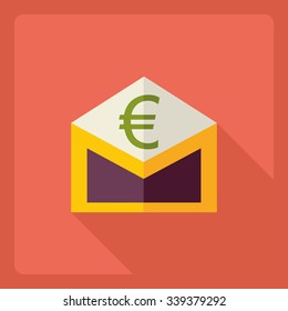 Flat modern design with shadow Icon envelope
