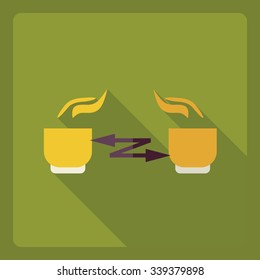 Flat modern design with shadow  Icon lunch