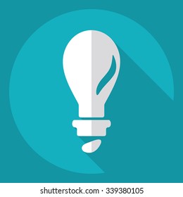 Flat modern design with shadow  Icon lightbulb