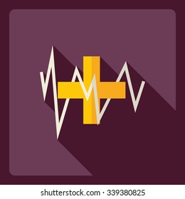 Flat modern design with shadow  Icon heart organ