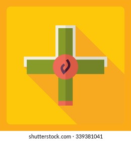 Flat modern design with shadow  Icon medicine