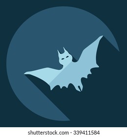 Flat modern design with shadow  Icon Vampire bat 
