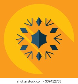 Flat modern design with shadow  Icon snowflake