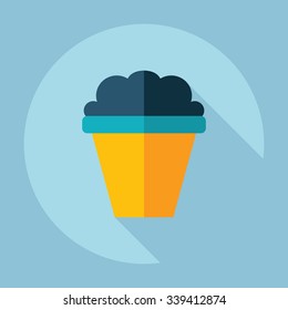 Flat modern design with shadow Icon  bucket of popcorn