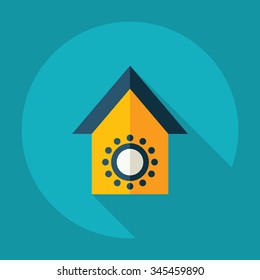Flat modern design with shadow Icon  bird house