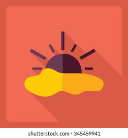 Flat modern design with shadow  Icon cloudy